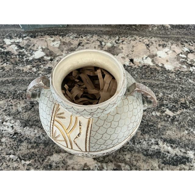 1910s Foresters Majolica Handled Urn Vase For Sale - Image 4 of 5