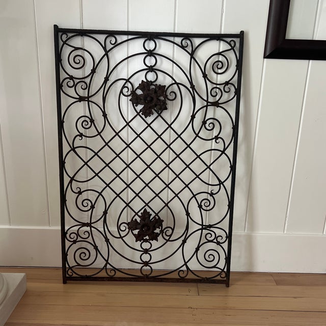 Antique 19th Century French Neo Classical Style Iron Architectural Element With Rosettes For Sale - Image 9 of 10