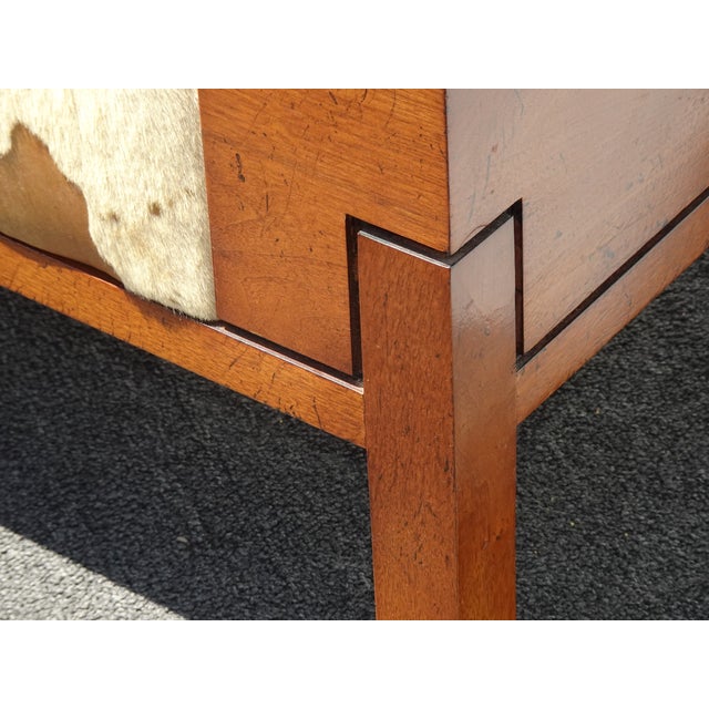 Share Vintage Bill Sofield Baker Furniture Brown Cowhide Bench For Sale - Image 13 of 16