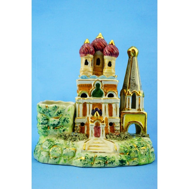 Vintage Ceramic Souvenir Sanremo and Russian Orthodox Church Sculptures, Italy, 1890s, Set of 2 For Sale - Image 11 of 18