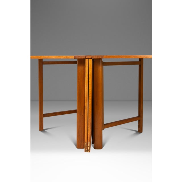 Iconic Super Expanding Table in the Style of the 'Maria Flap' by Bruno Mathsson, European Walnut, Yugoslavia, C. 1960s​ For Sale - Image 9 of 12
