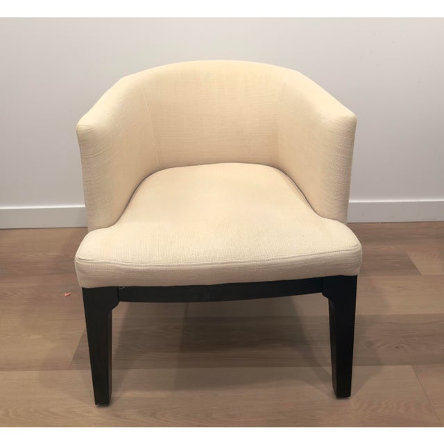 Pair of West Elm Oliver Modern Barrel Chairs in Cream For Sale In Seattle - Image 6 of 8