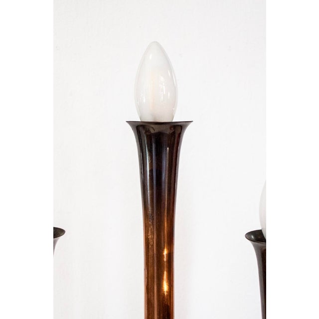 Art Deco Italian Glass and Marble Clock Lamp, 1930s For Sale - Image 3 of 6