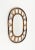 Midcentury beautiful oval wall mirror hand-crafted in bamboo and rattan. Made in Italy in the 1970s.