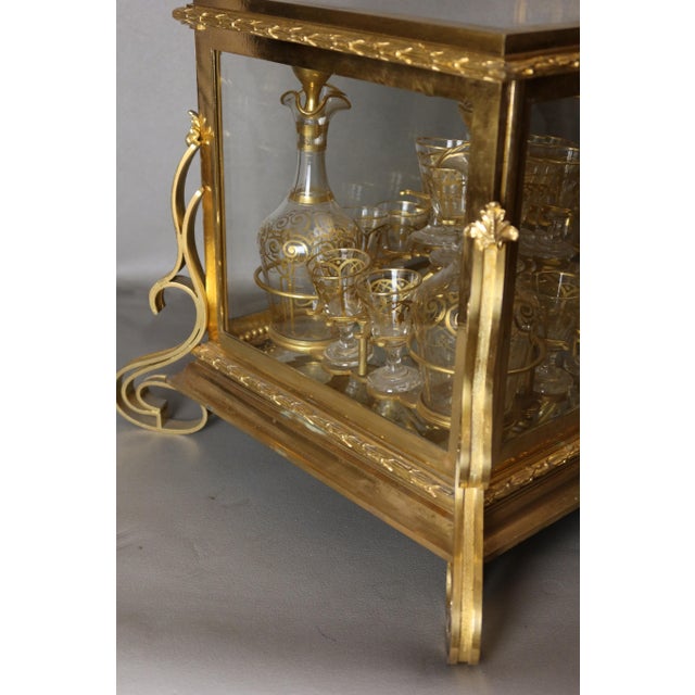 Gilt Bronze Liquor Cabinet Set, Set of 18 For Sale - Image 11 of 14