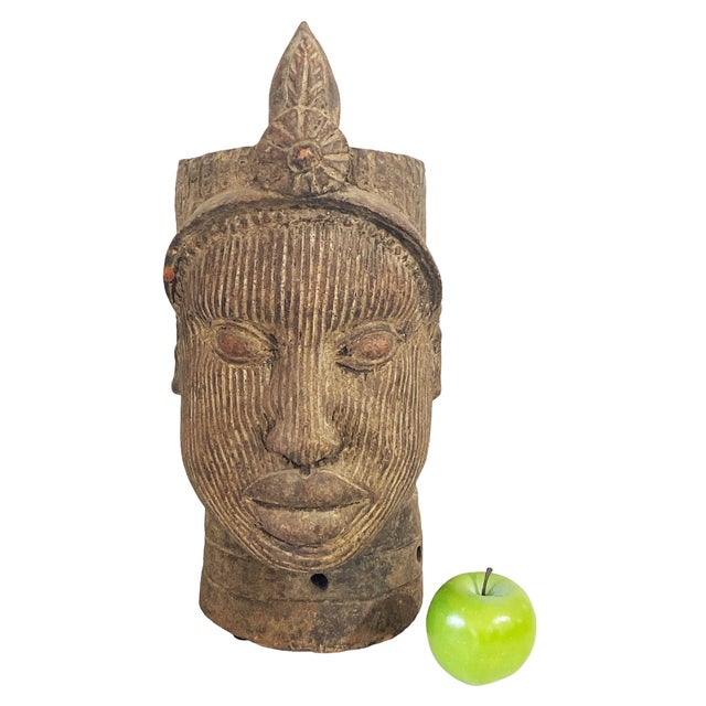 This exquisite unique and rare to find Ife Clay/Terracotta head, hand made and standing at approximately 17.5 inches with...