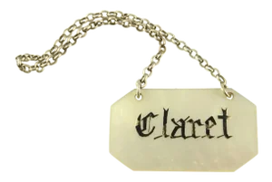 Late 19th Century Antique Wine Label or Ticket for Decanter Mother of Pearl for Claret