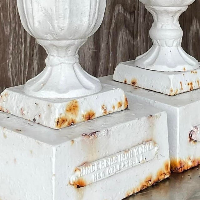 Vintage Boho Henderson Iron Works Petal Urns - Set of Two For Sale - Image 10 of 14