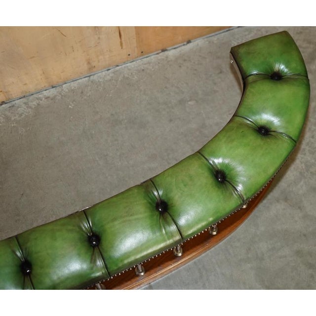 Victorian Chesterfield Demi Lune Fireplace Club Fender in Leather For Sale - Image 6 of 17