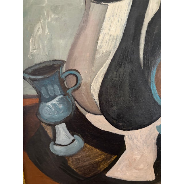 Oil on canvas painting laid on paperboard attributed to Sadanand K. Bakre (Indian, 1920 - 2007), signed ‘S.BAKRE’ and...