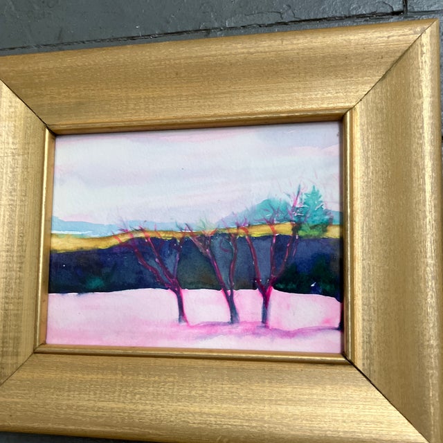 Original approx 5 x 7 watercolor on paper unsigned overall size with frame is approximately 9x 11.