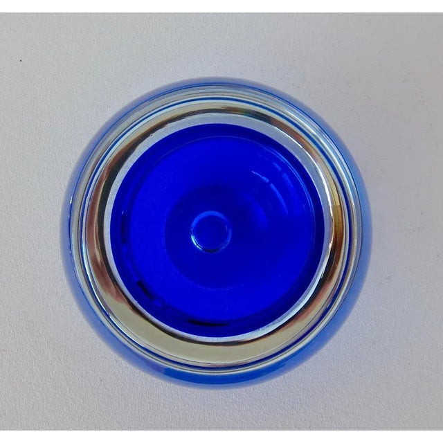 Spectacular Royal Blue Thick Hand and Mouth Blown Glass Bowl