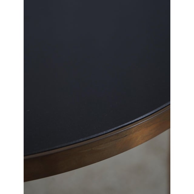 Brass Global Views Round Granite Directorie Top Brass Table For Sale - Image 8 of 12