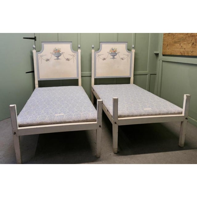 Pair of Hand Painted Twin Beds or a King Double Bed These are a very attractive pair of twin single beds, they are in good...