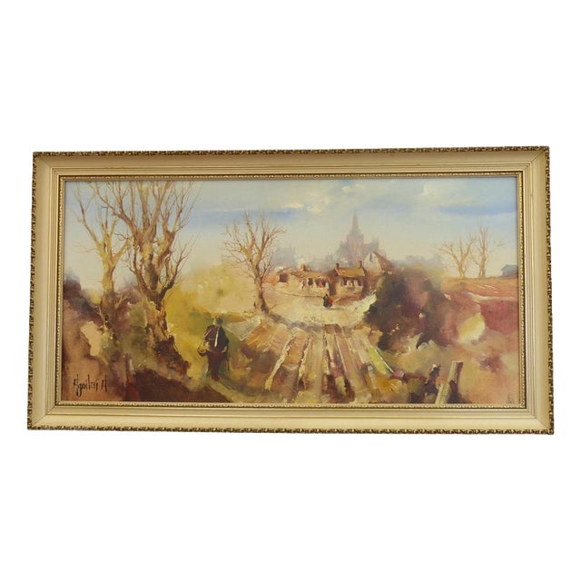Jorge Aguilar-Agon, Landscape Composition, 1960, Oil Painting on Canvas, Framed For Sale