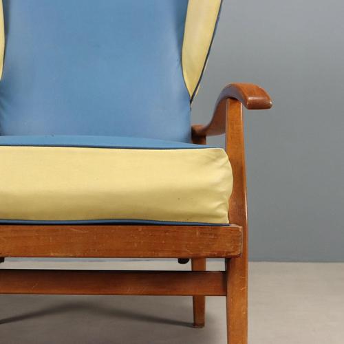 Blue Vintage Reclining Chair by Renzo Franchi Camerani, Italy, 1950s For Sale - Image 8 of 15
