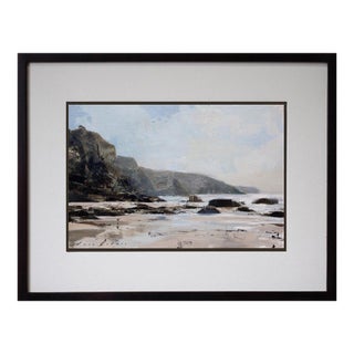 Contemporary Into the Light Study by Jon Doran | Oil on Panel Small Study of a Beach at Low Tide For Sale
