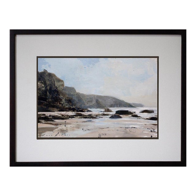 Contemporary Into the Light Study by Jon Doran | Oil on Panel Small Study of a Beach at Low Tide For Sale
