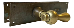 Bauhaus Bronze and Brass Era Door Handle Set, 1930s