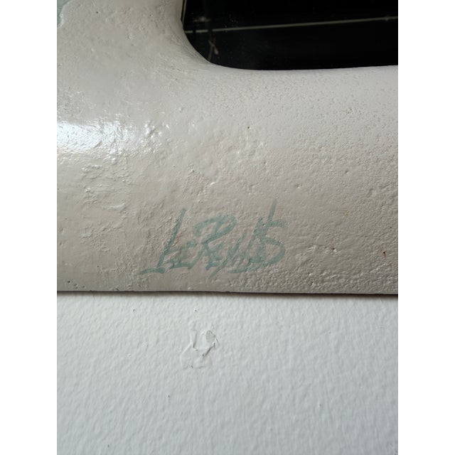 1980's Lee Reynolds Postmodern Minimalist Composite Wall Mirror For Sale - Image 11 of 13