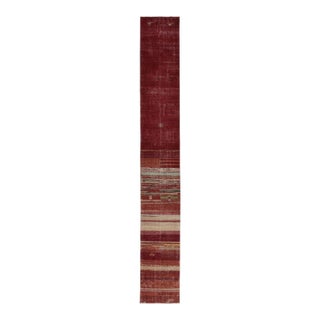Vintage Zeki Müren Extra-Long Runner in Red With Colorful Stripes - Rug & Kilim For Sale