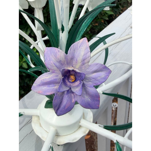 Vintage 5 Arm Tole Chandelier - 16" Wide For Sale - Image 11 of 12