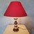 Table lamp in polychrome gold and beige wood from the 1940s. Height without shade: 34 cm Bulb not included. European Plug...