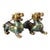 Pair of Antique Gilt Cloisonné Guardian Lion Figurines, 2000g Total For Sale