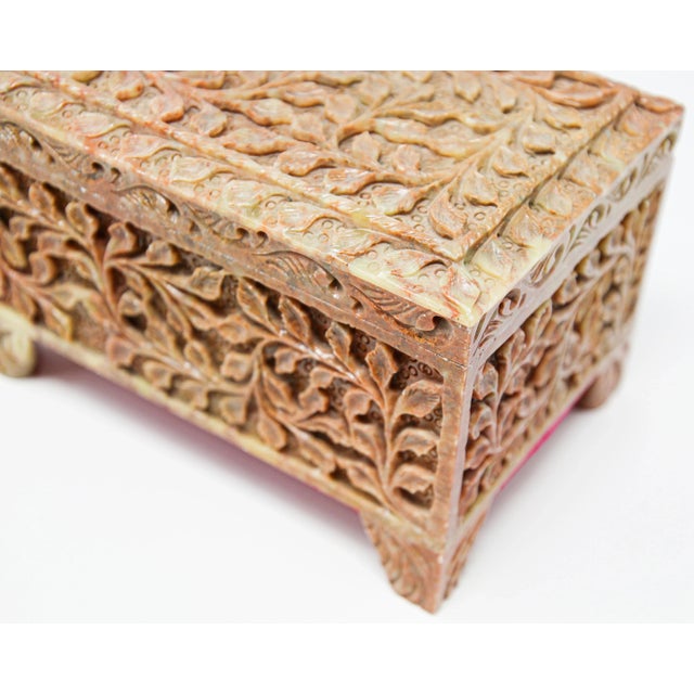 English Hand-Carved Stone Jewelry Box Rajasthan, India For Sale - Image 3 of 13