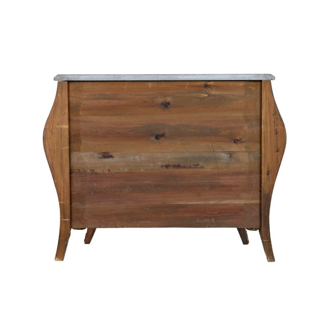 Mid-Century French Commode in Walnut with Marble Top, 1950 For Sale - Image 6 of 9