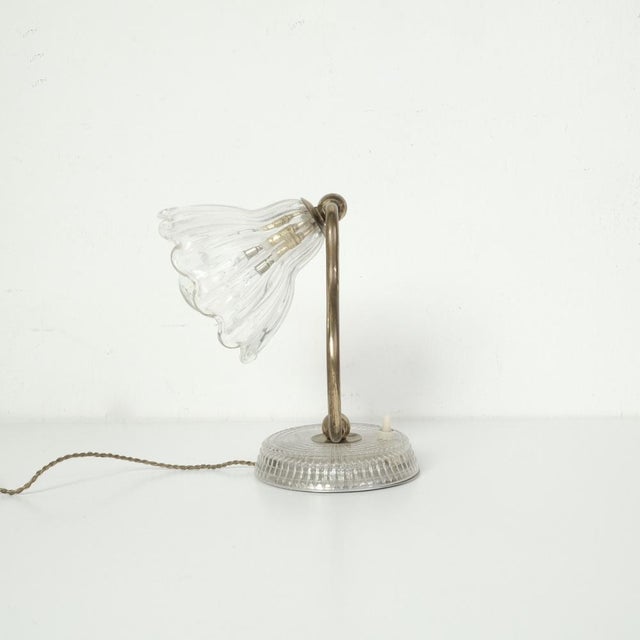 1950s Murano Glass and Brass Campanella Table Lamp, Italy, 1950s For Sale - Image 5 of 17