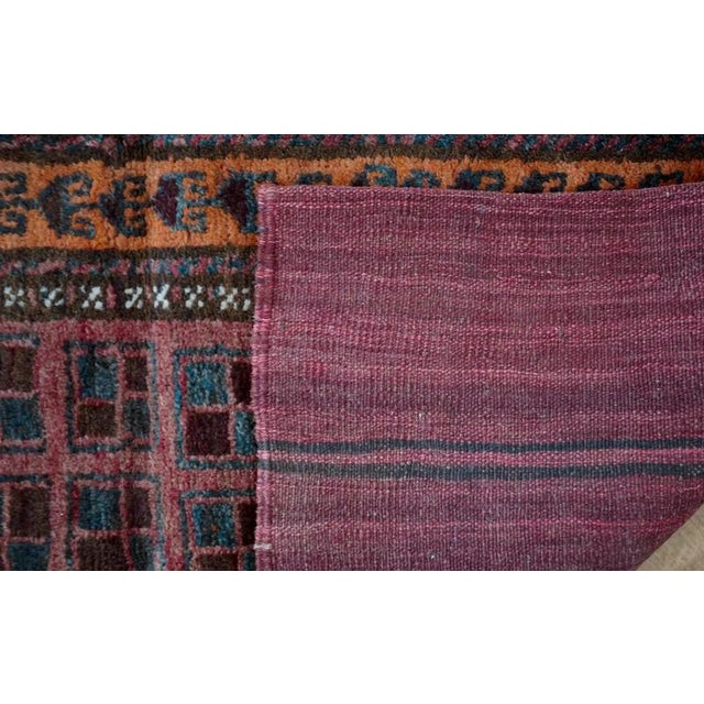 Afghan Chuval Hand-Knotted Sack Fabric Rug For Sale - Image 6 of 9