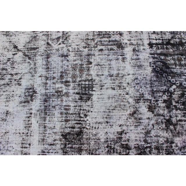 Modern Mid 20th Century Vintage Persian Rug With Modern Design in Shades of Gray & Charcoal For Sale - Image 3 of 9