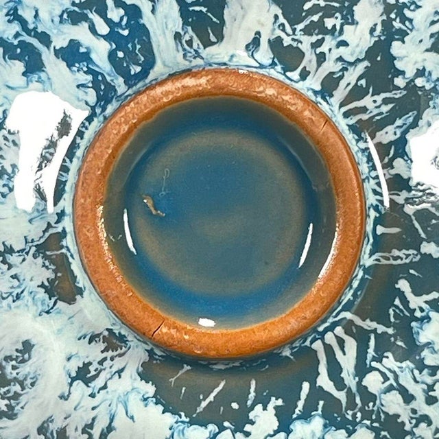 Ceramic Chinese Blue & White Splash Glazed Porcelain Tea Cup For Sale - Image 7 of 9