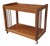 Late 20th Century American Classical Oak Tiered Rolling Bar Cart For Sale