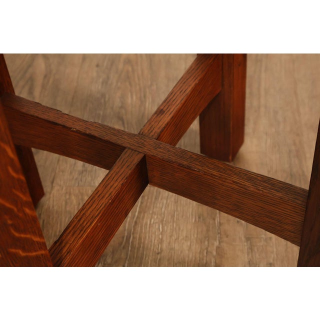 Stickley Mission Collection Oak Octagonal Tabouret Table For Sale - Image 9 of 18
