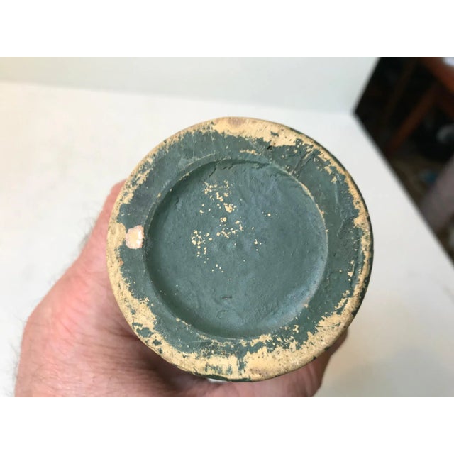 Art Deco Pottery Vase with Ram Heads, 1920s For Sale - Image 6 of 9