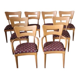 1960s Heywood Wakefield Dogbone Dining Chairs in Champaign - Set of 8 For Sale