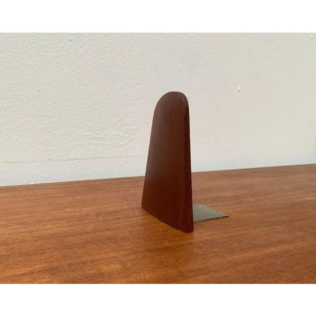 Mid-Century Scandinavian Bookend in Teak and Brass For Sale - Image 11 of 18