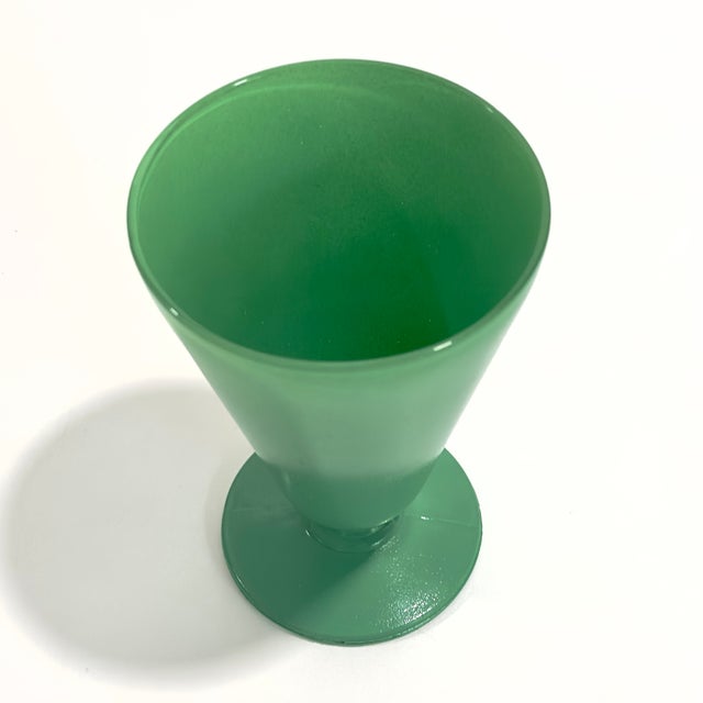 Glass Leafy Green Mixed Conical Vase Curation - Group of 5 For Sale - Image 7 of 13