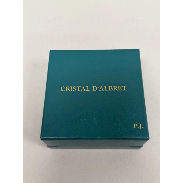 Late 20th Century Cristal d'Albret France Christopher Columbus Sulphide Paperweight Faceted Blue For Sale - Image 10 of 12