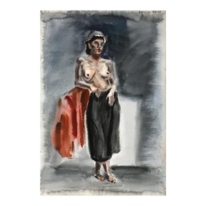 1940s "Standing Nude P6.51" Watercolor Painting by Eve Nethercott