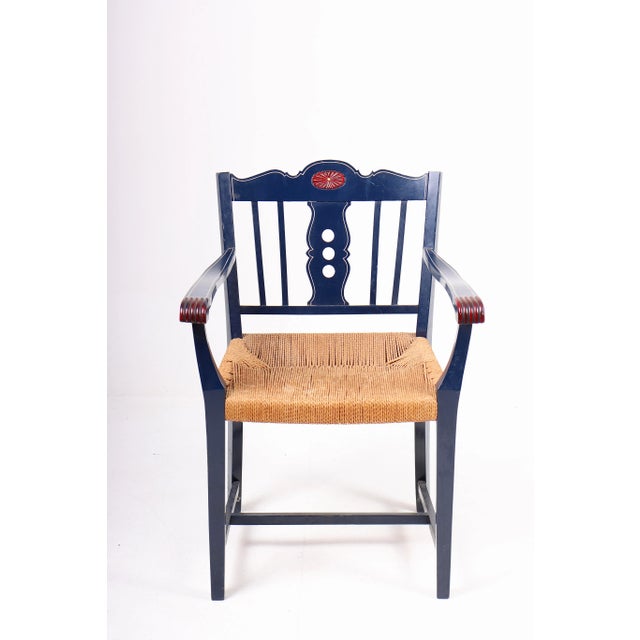 Rococo Swedish Armchair With Seat in Paper Cord, 1940s For Sale - Image 3 of 7