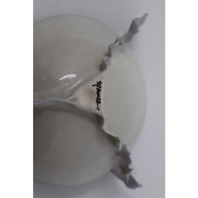 Contemporary Joann Spamer Signed Porcelain Winged Sculptural Vessel With Artist Note, 1986 For Sale - Image 3 of 18