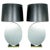 Metal Oval Beveled Mirror Table Lamps - a Pair For Sale - Image 7 of 7