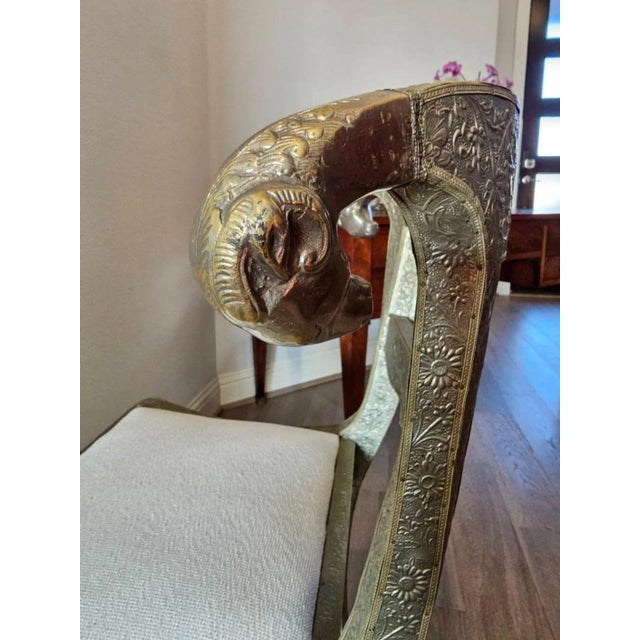 Late 20th Century Vintage Anglo-Indian Silvered Metal-Clad Chair For Sale - Image 5 of 13