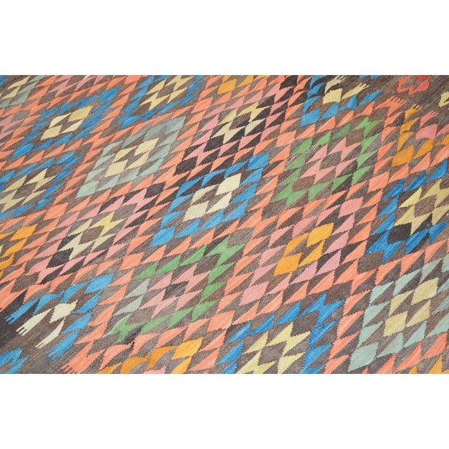 Afghan Maimana Flatweave Kilim Wool Rug, 6'x8' For Sale - Image 4 of 4