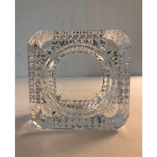 French Art Deco Cut Glass Salt Cellar Dish For Sale - Image 4 of 9