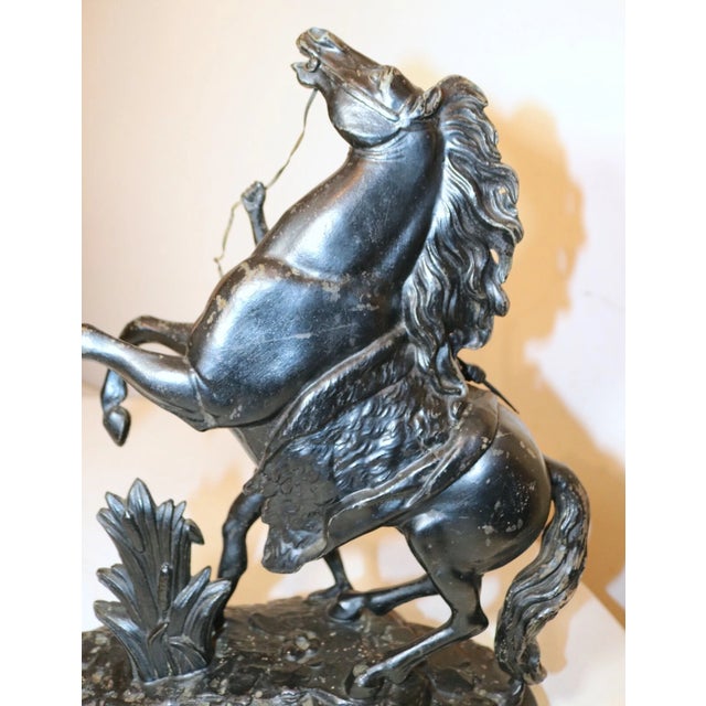 1930s Large Black Patinated Horse & Trainer Equestrian Metal Statue Sculpture For Sale - Image 11 of 12