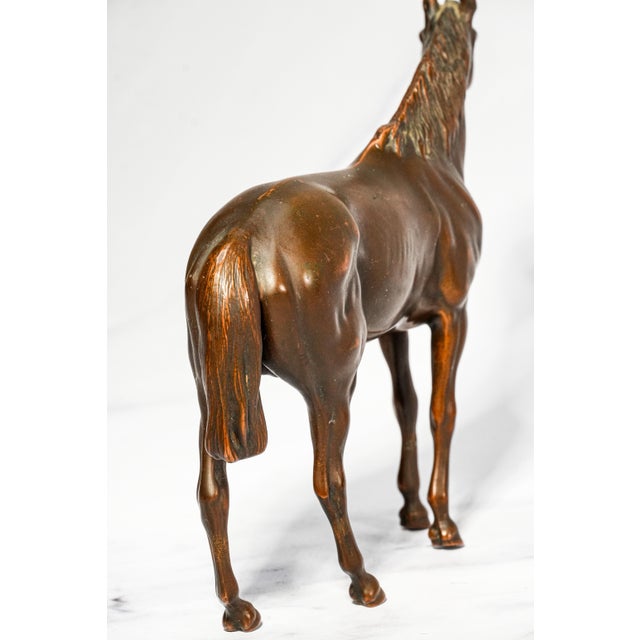 Lovely Antique Cast Metal Jennings Brothers Horse Statue Sculpture Equestrian For Sale - Image 9 of 11